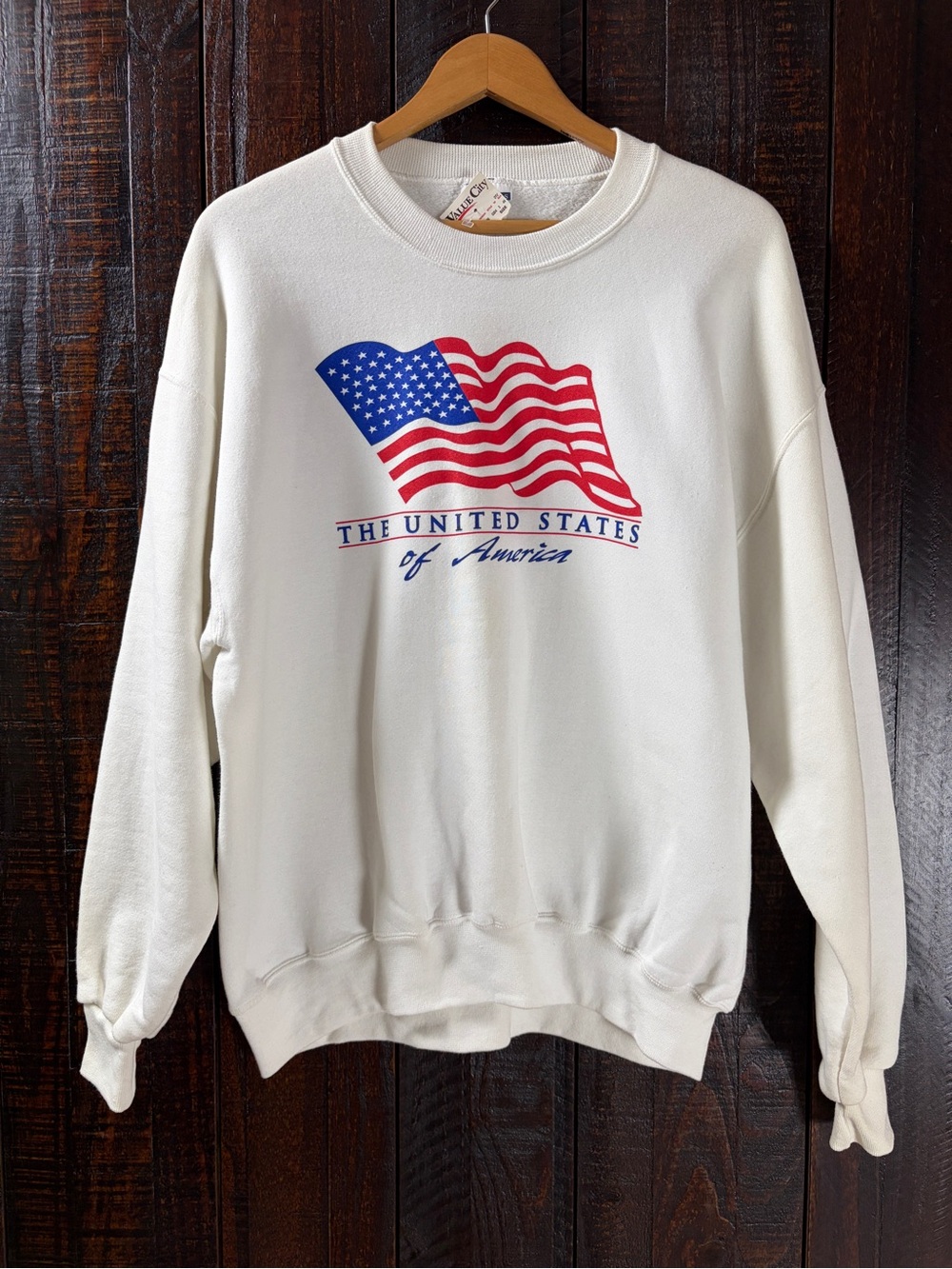 Vintage Jerzees Crewneck Sweatshirt American Flag USA Graphic